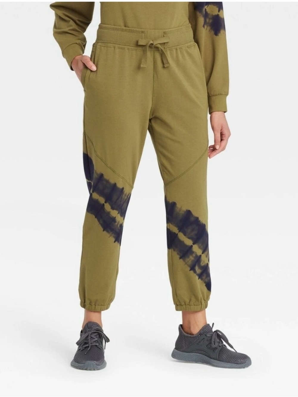 Women's Mid-Rise French Terry Jogger Pants -JoyLab- Army Green, Size Large
